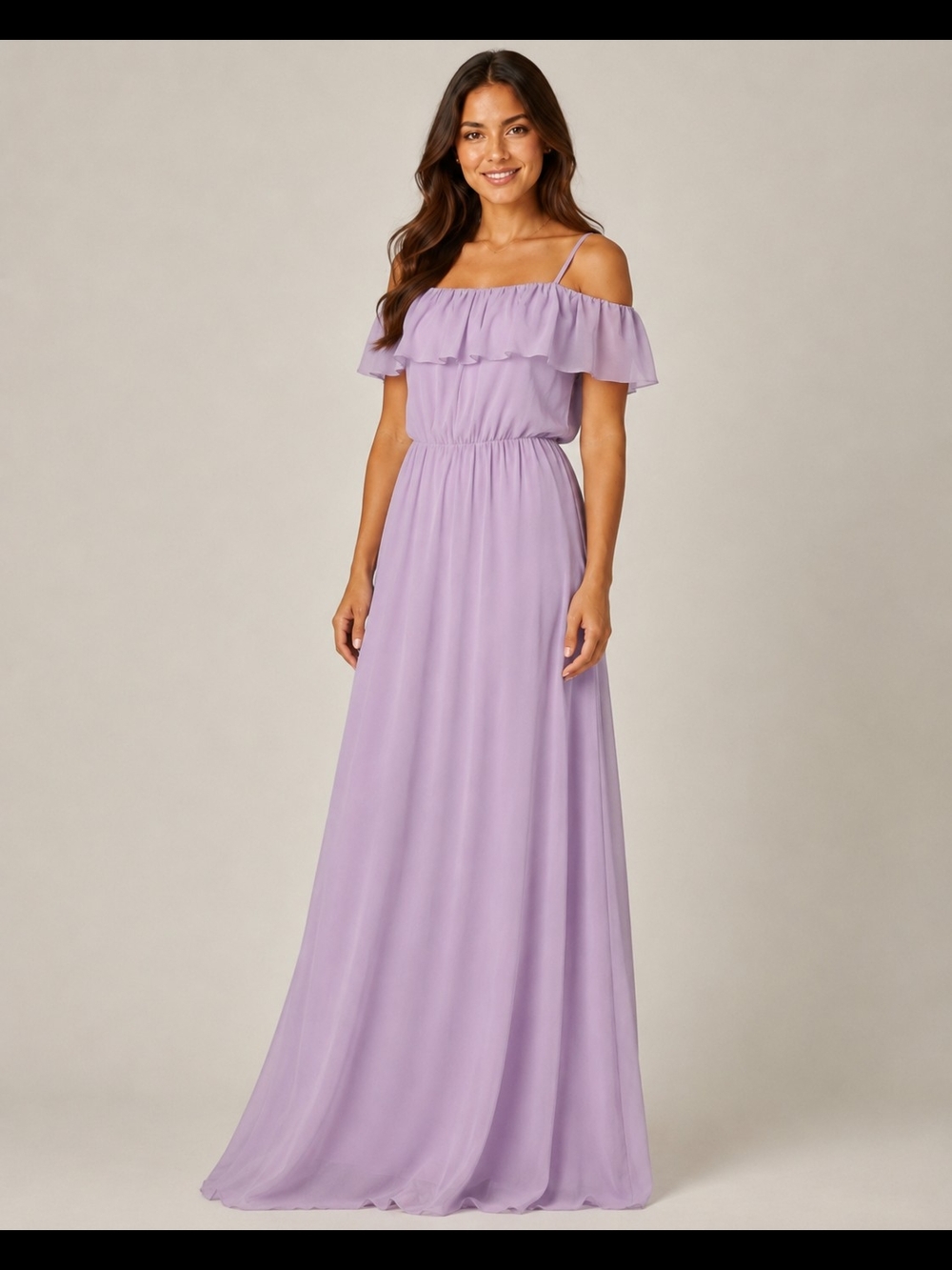 Joanna August Ceremony Off-Shoulder Lavender Bridesmaids Dress Size L - Picture 3 of 3